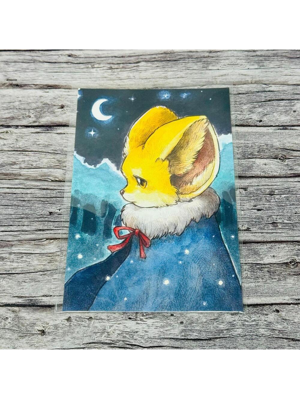 YoyoYeungStudio Fennec Fox Night Sky Postcard New Japan Import US Seller